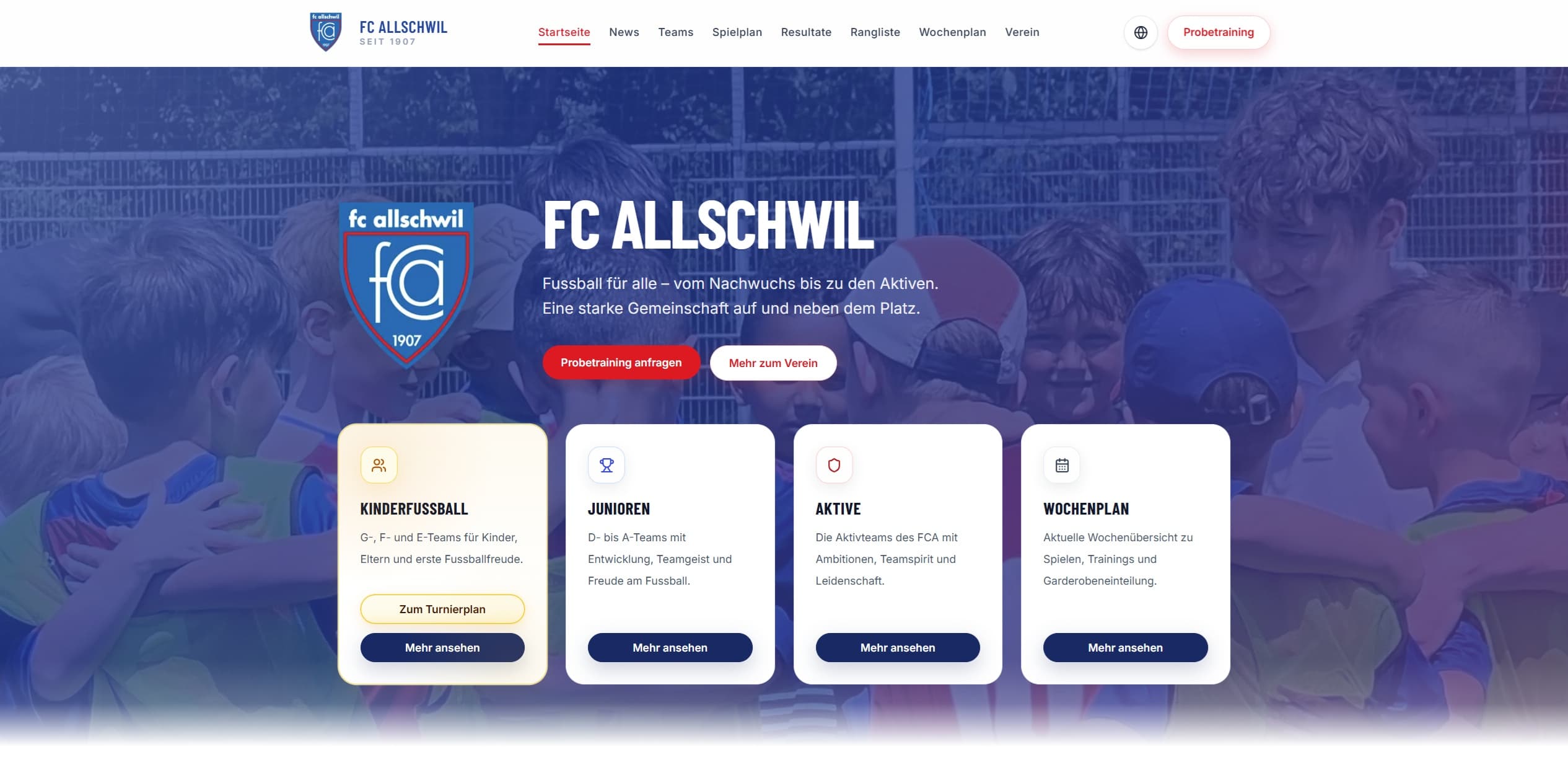 Site SportClubEvo — page d'accueil