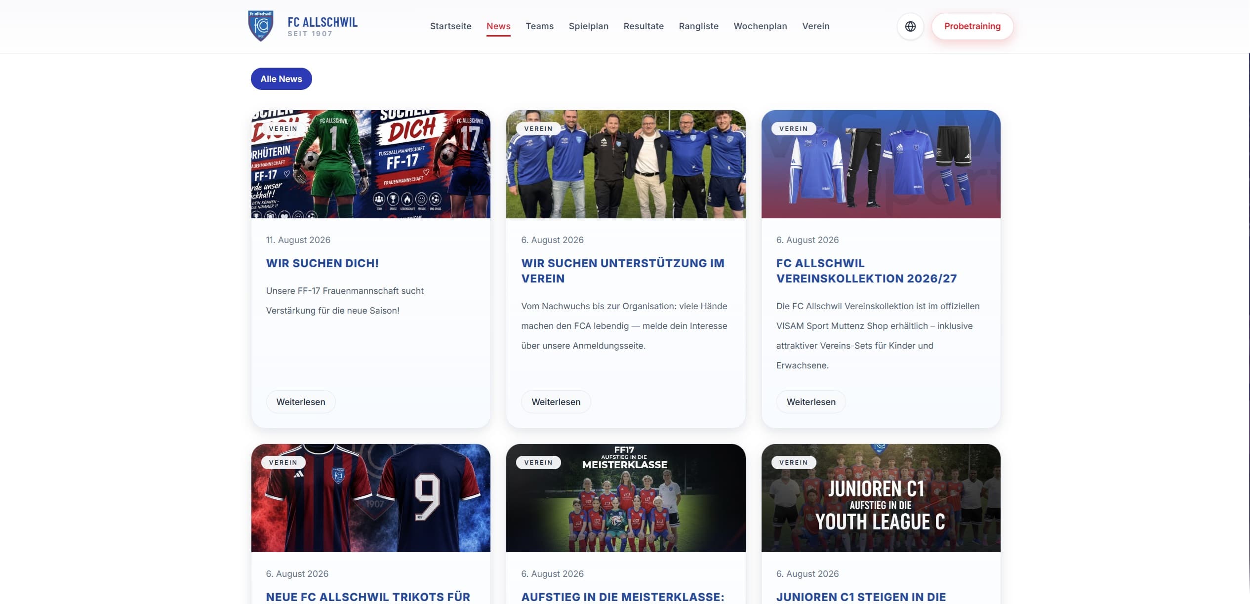 Site SportClubEvo — actus